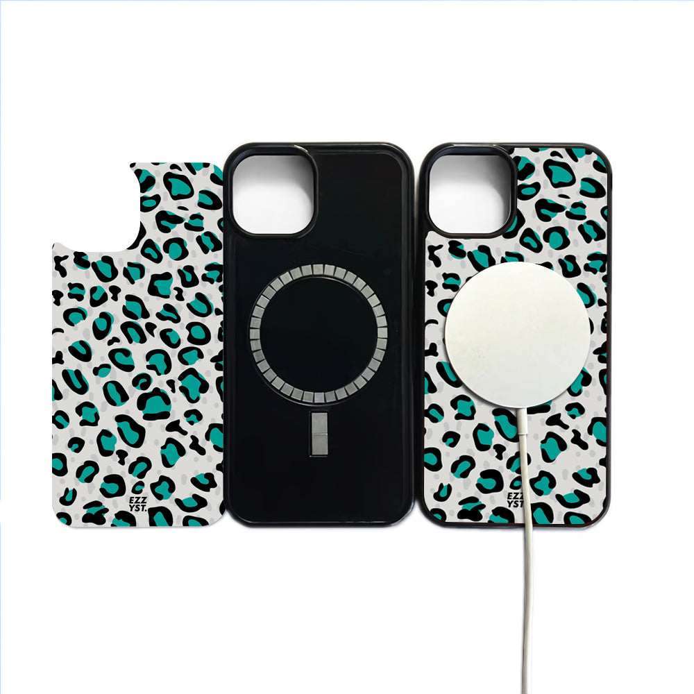 Leopard Shiny Grey Magsafe iPhone Case