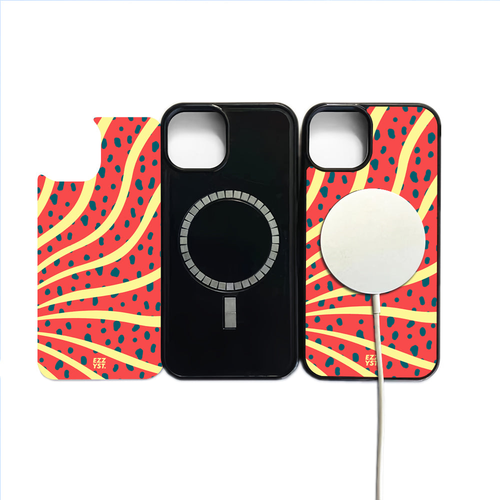 Abstract Line Cherry Red Magsafe iPhone Case