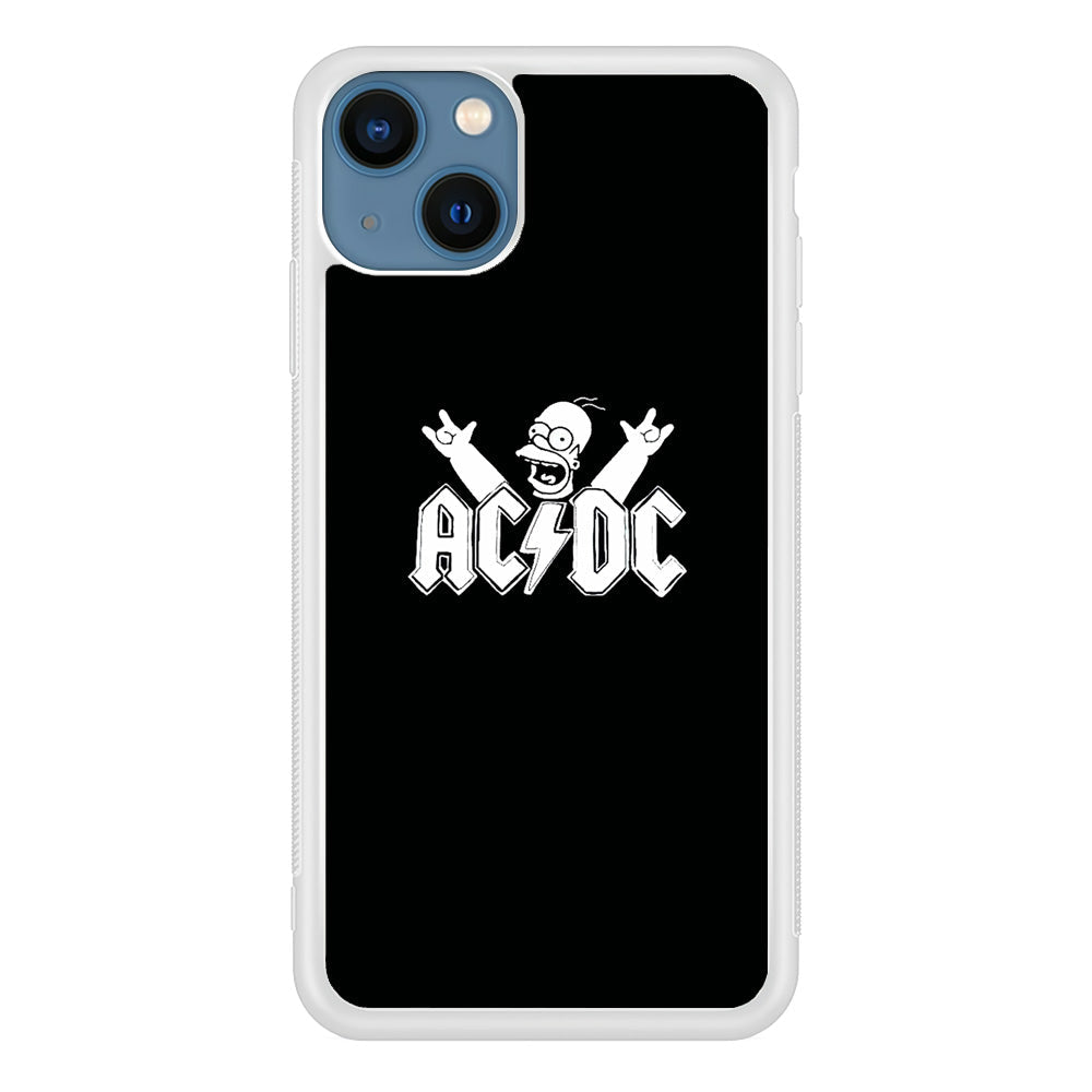AC DC Logo Simpson Black And White iPhone 14 Plus Case