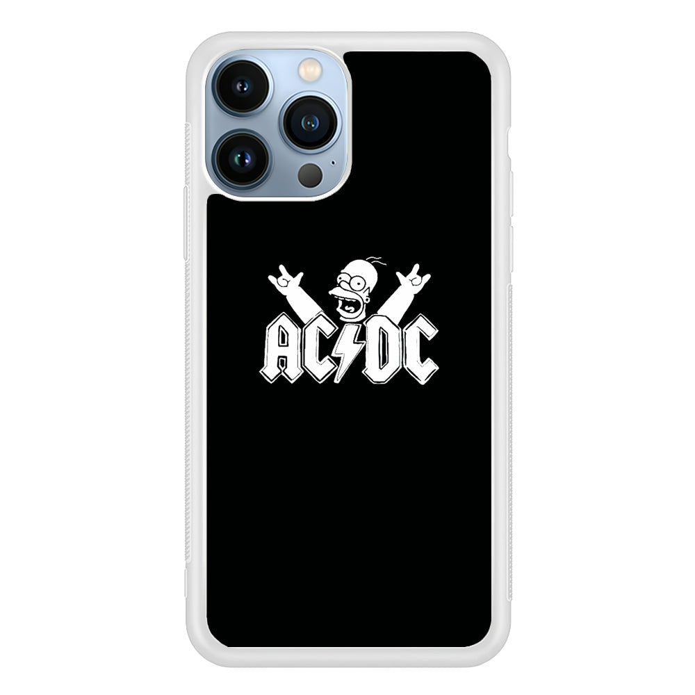 AC DC Logo Simpson Black And White iPhone 14 Pro Max Case
