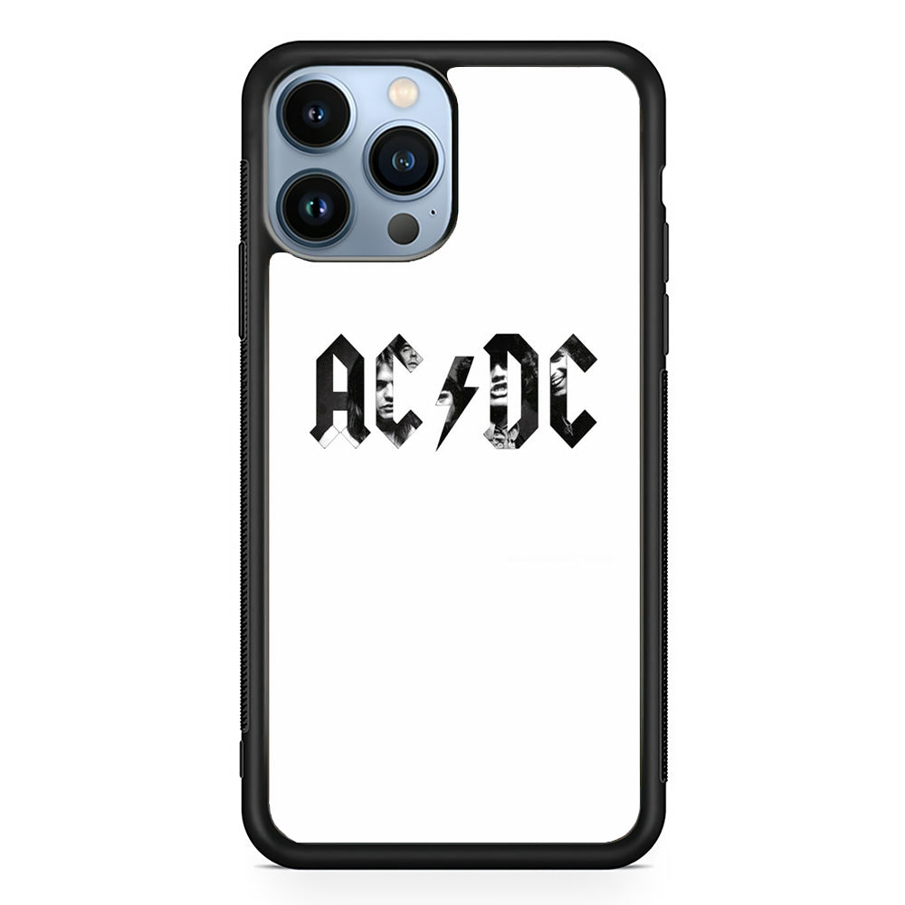 AC DC White Picture Logo iPhone 15 Pro Case