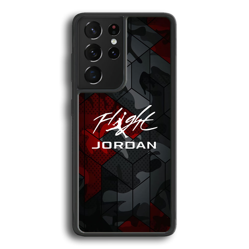 Air Jordan Camo Grey Pattern Samsung Galaxy S22 Ultra Case - Ezzystore