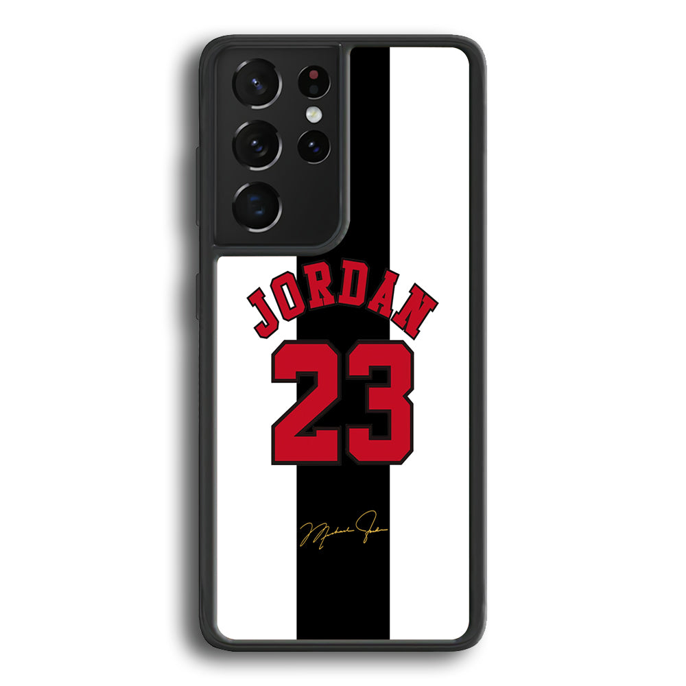 Air Jordan Stripe Black Number Samsung Galaxy S22 Ultra Case - Ezzystore