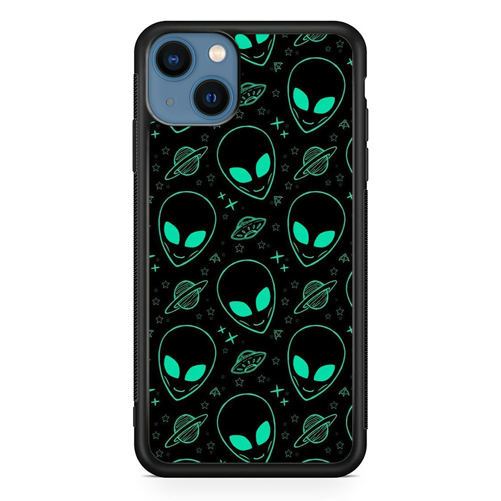 Alien Green Doodle iPhone 15 Case