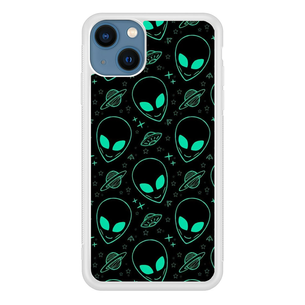 Alien Green Doodle iPhone 14 Case