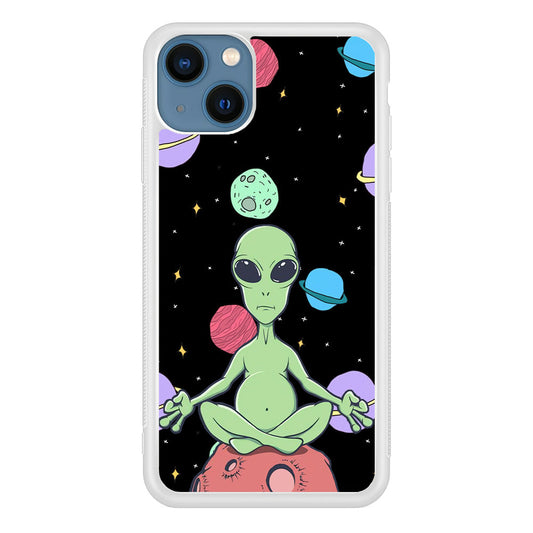 Alien Yoga Style On Space iPhone 15 Case