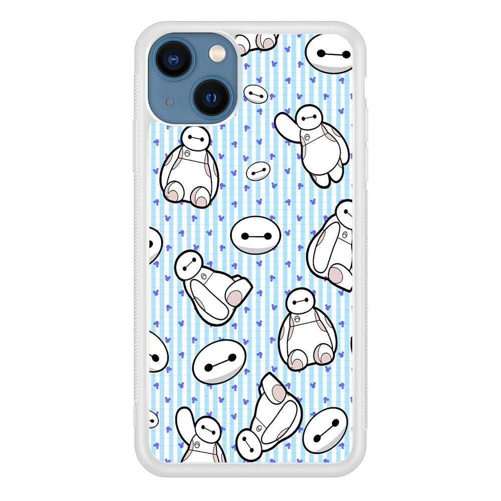 Big Hero 6 Baymax Stripe And Love iPhone 14 Plus Case