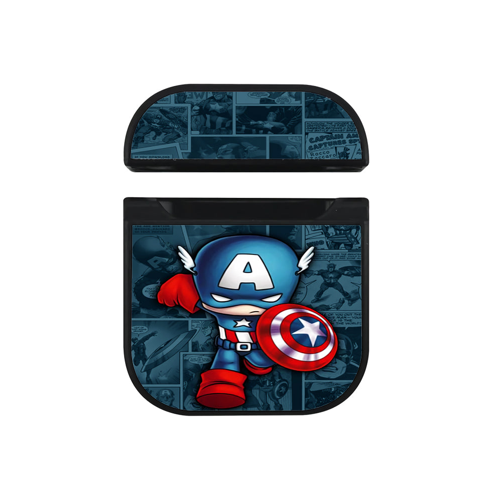 Captain America Cute Comic Hard Plastic Case Cover For Apple Airpods