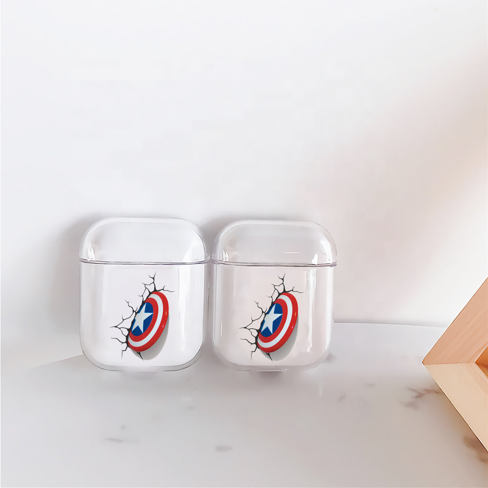 Captain America's Shield 3D Protective Clear Case Cover For Apple Airpods