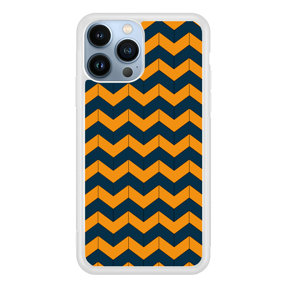 Chevron Arrow Blue Navy Orange iPhone 15 Pro Max Case
