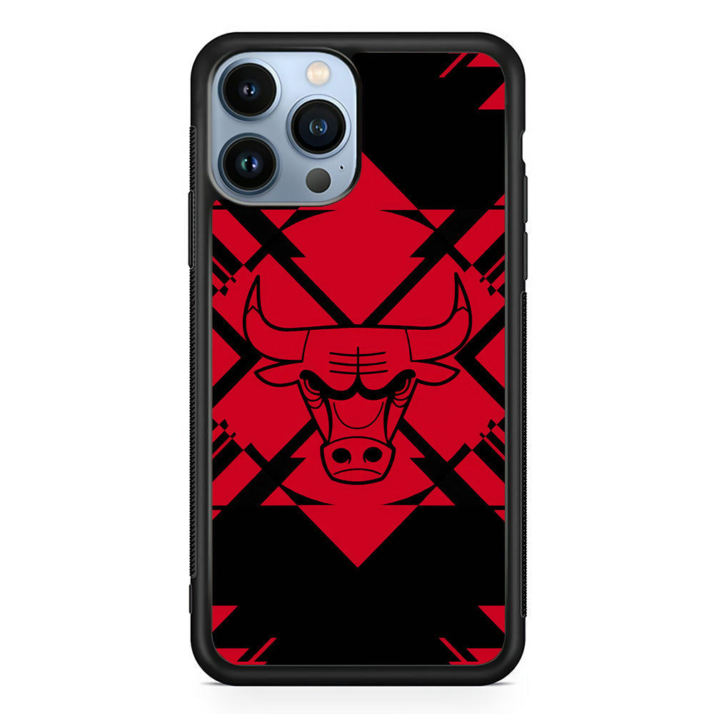 Chicago Bulls Aesthetic Shapes iPhone 14 Pro Case