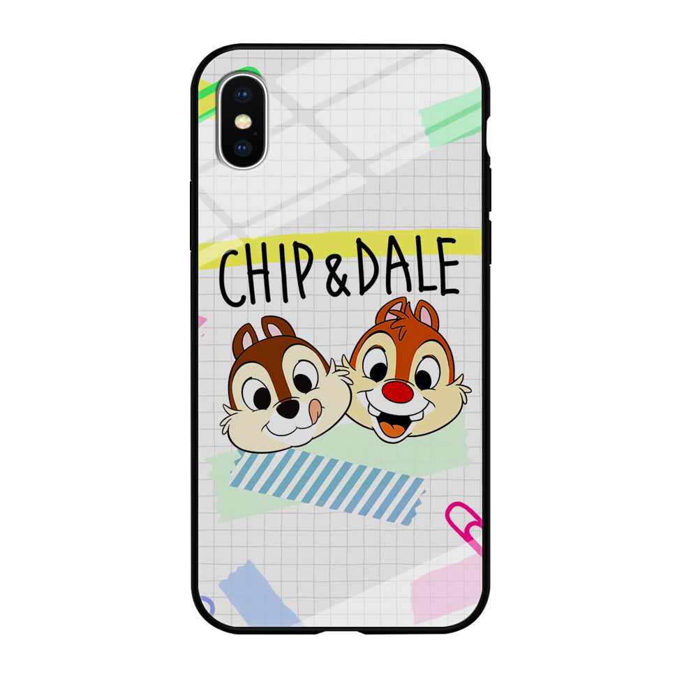 Chip And Dale Paper Clip Aesthetic iPhone X Case