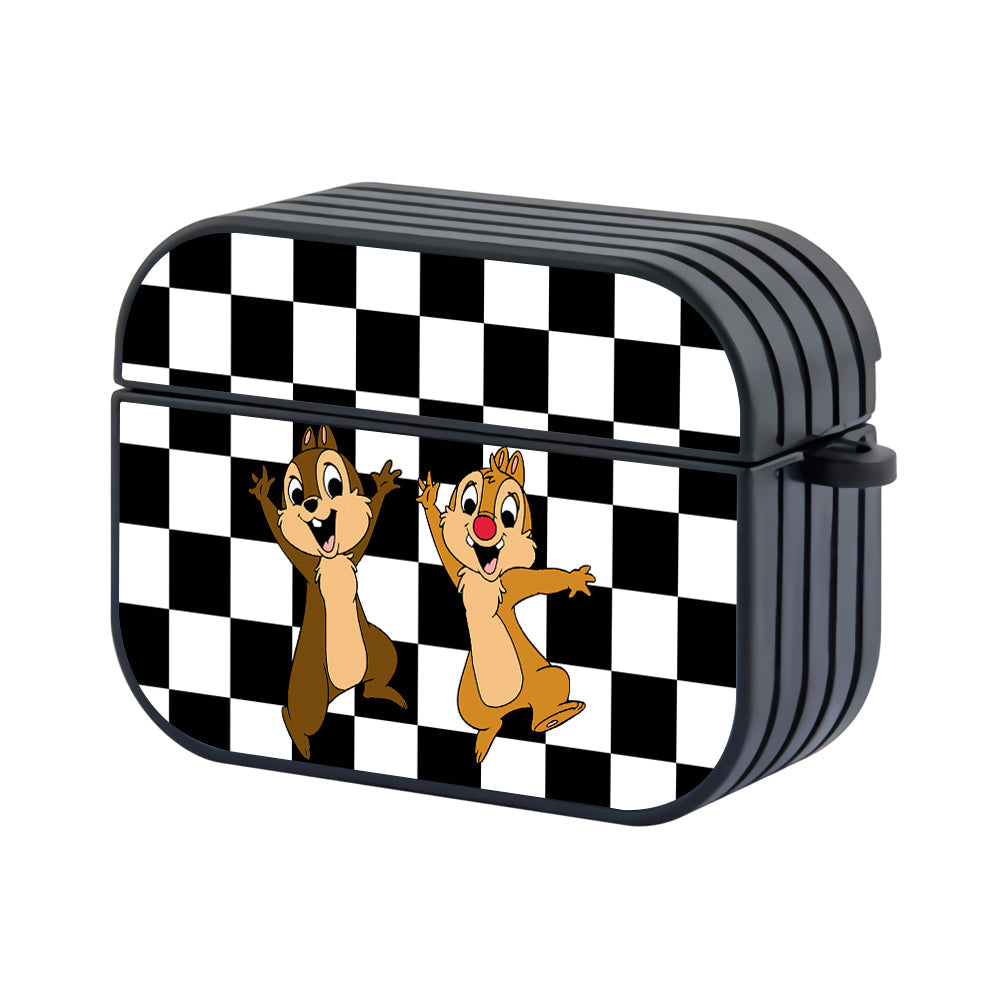 Chips And Dale Square Black And White Hard Plastic Case Cover For Apple Airpods Pro 2 - Ezzystore