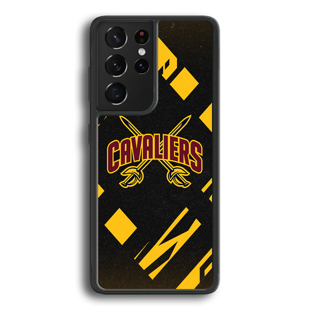 Cleveland Cavaliers Yellow Pattern Samsung Galaxy S22 Ultra Case - Ezzystore