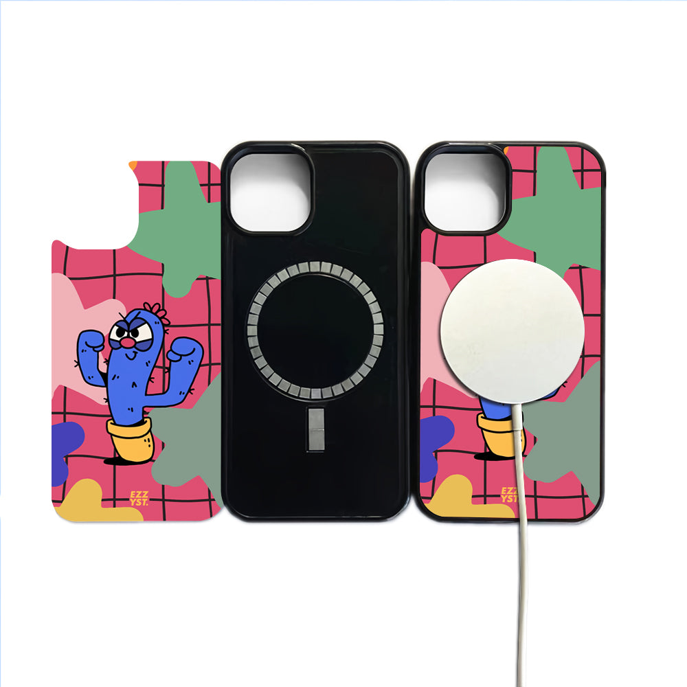Cute Desert Plants Strong Blue Cactus Magsafe iPhone Case