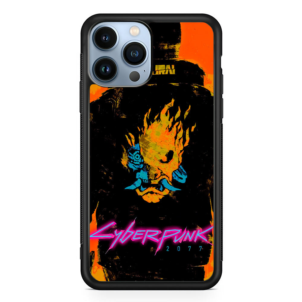 Cyberpunk Samurai Paint Art iPhone 14 Pro Case