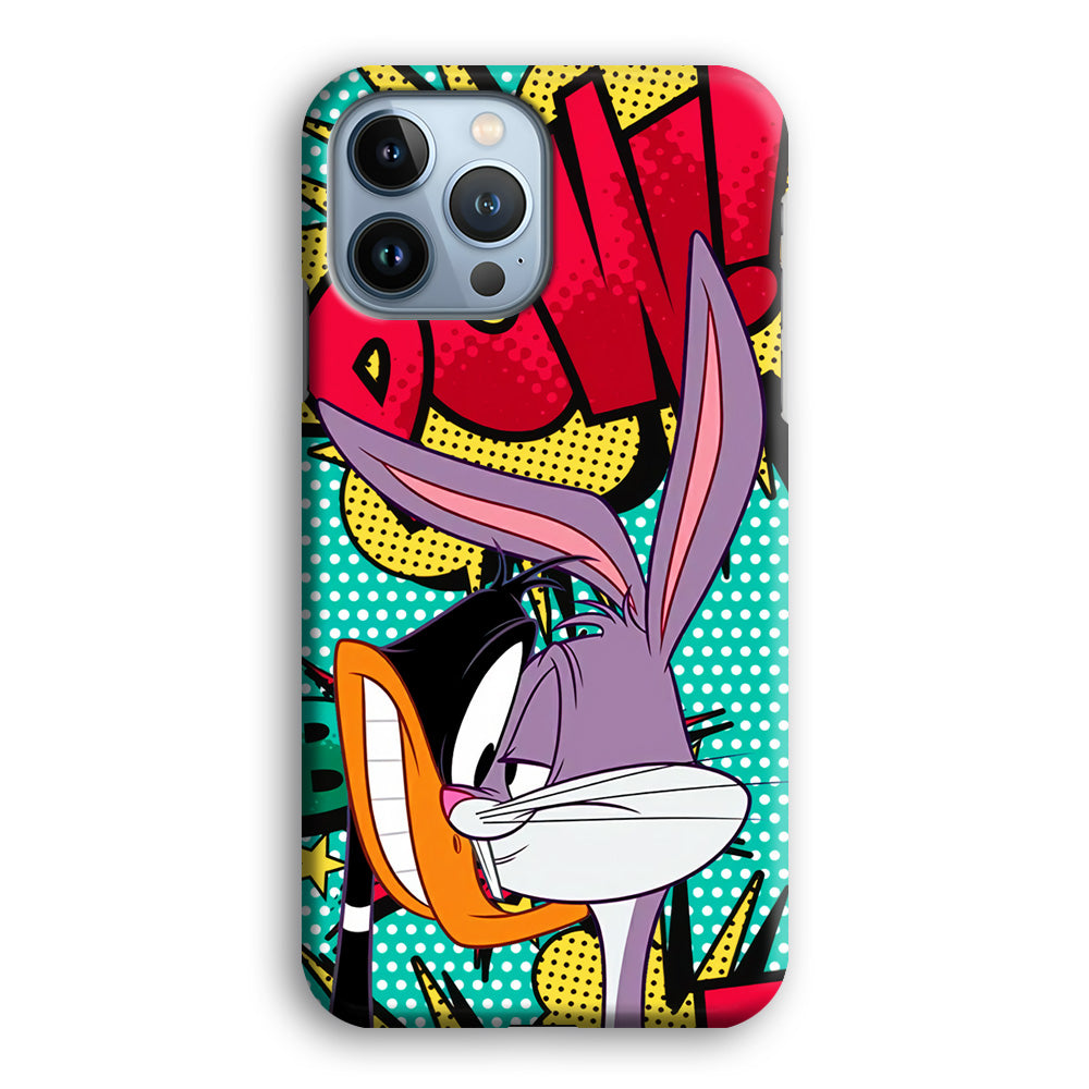 Daffy Duck Versus Bugs Bunny Battle iPhone 15 Pro Case