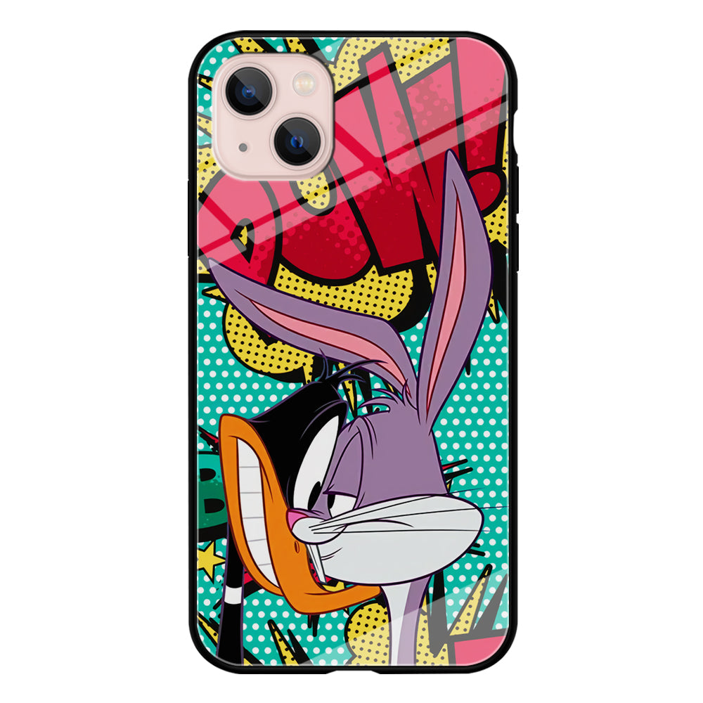 Daffy Duck Versus Bugs Bunny Battle iPhone 15 Plus Case