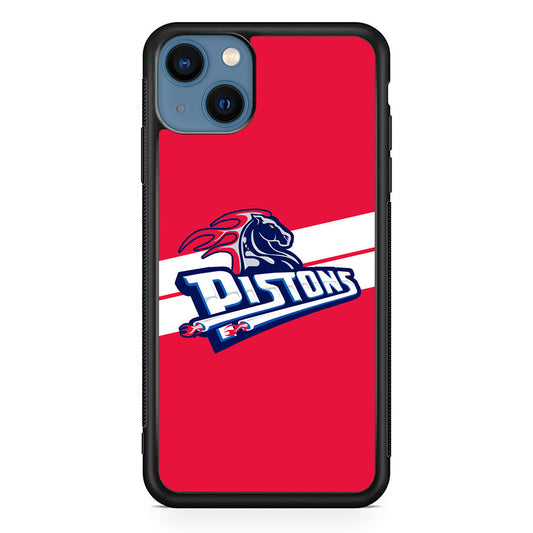 Detroit Pistons White Stripe iPhone 15 Plus Case