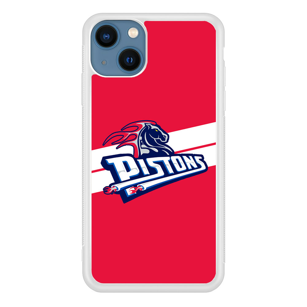 Detroit Pistons White Stripe iPhone 14 Plus Case