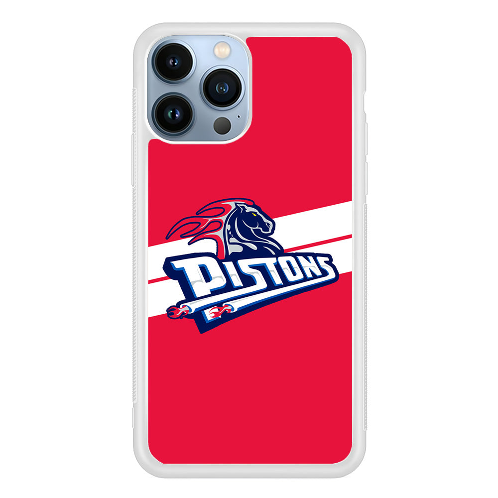 Detroit Pistons White Stripe iPhone 14 Pro Case
