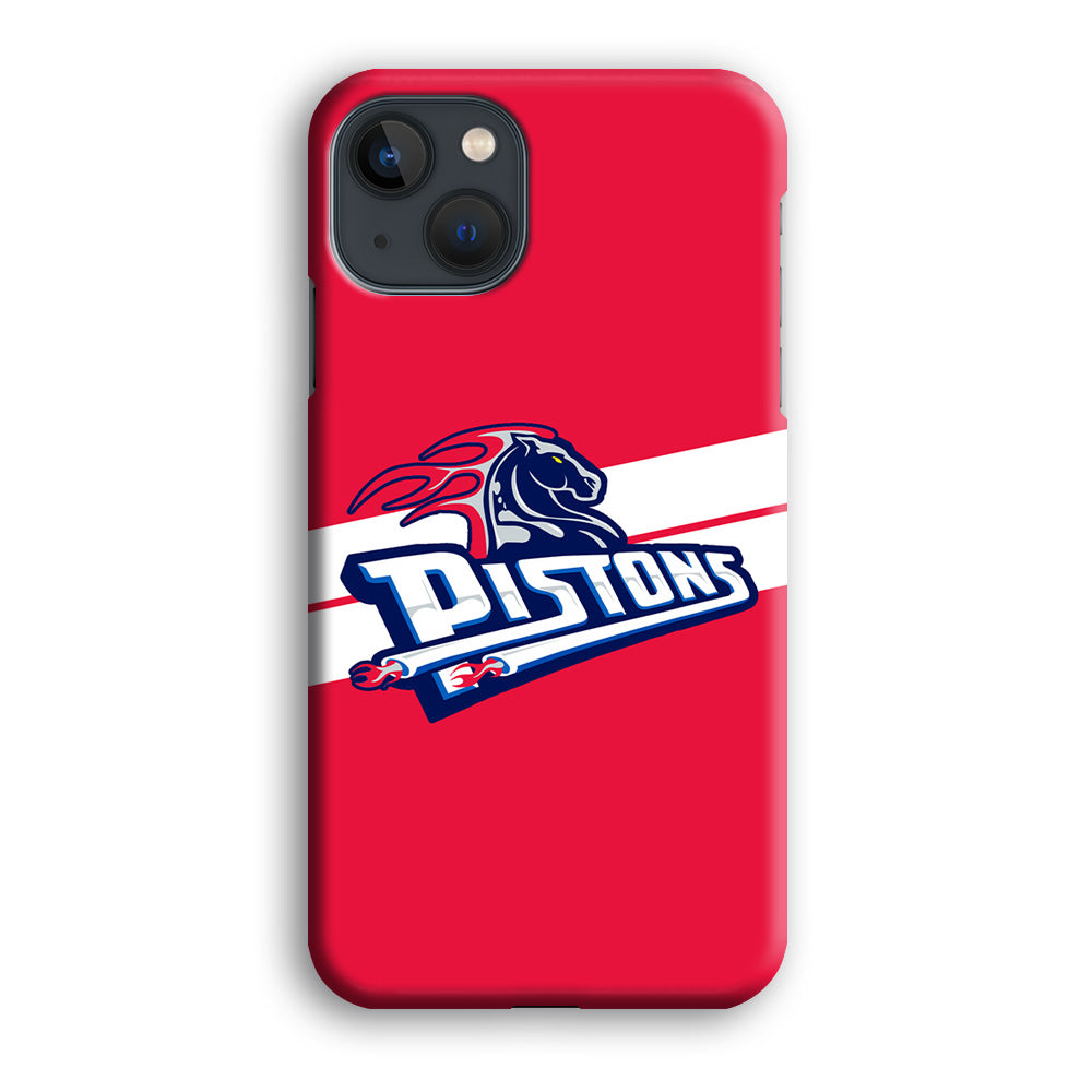 Detroit Pistons White Stripe iPhone 14 Plus Case