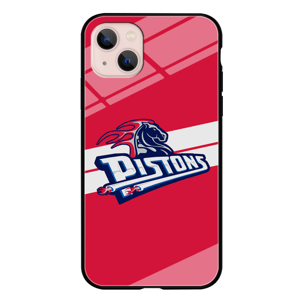 Detroit Pistons White Stripe iPhone 14 Plus Case