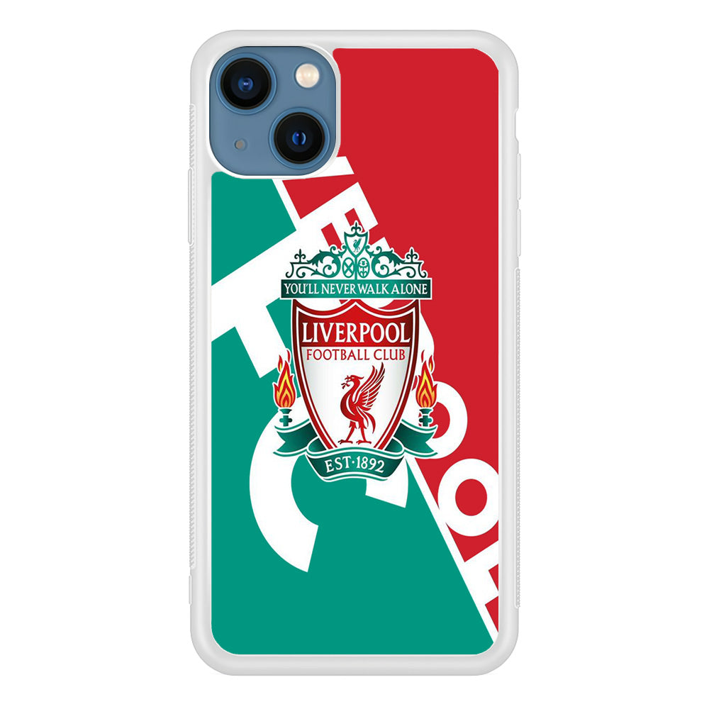 FC Liverpool Red Stripe Green Emblem iPhone 15 Plus Case