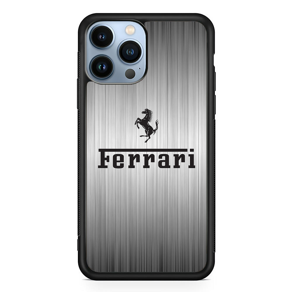 Ferrari Silver Grey iPhone 15 Pro Max Case - Ezzystore
