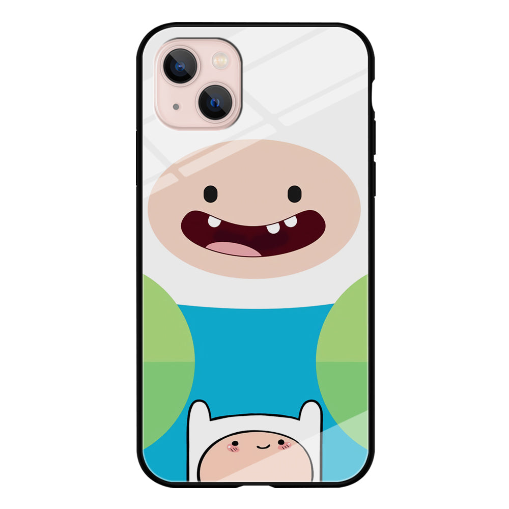 Fin Adventure Time Smiling Face iPhone 15 Plus Case