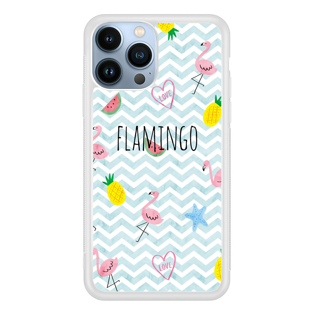 Flamingo Blue Chevron iPhone 14 Pro Max Case