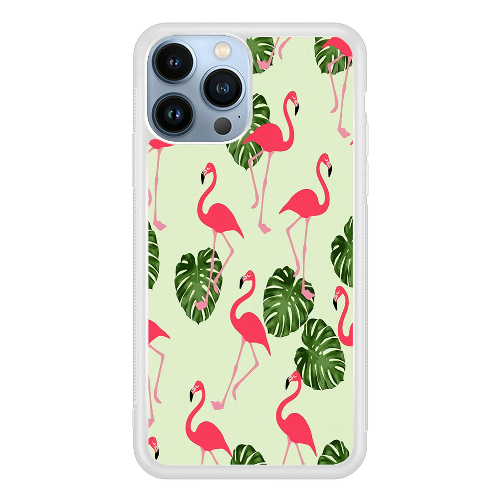 Flamingo Leaf iPhone 14 Pro Max Case