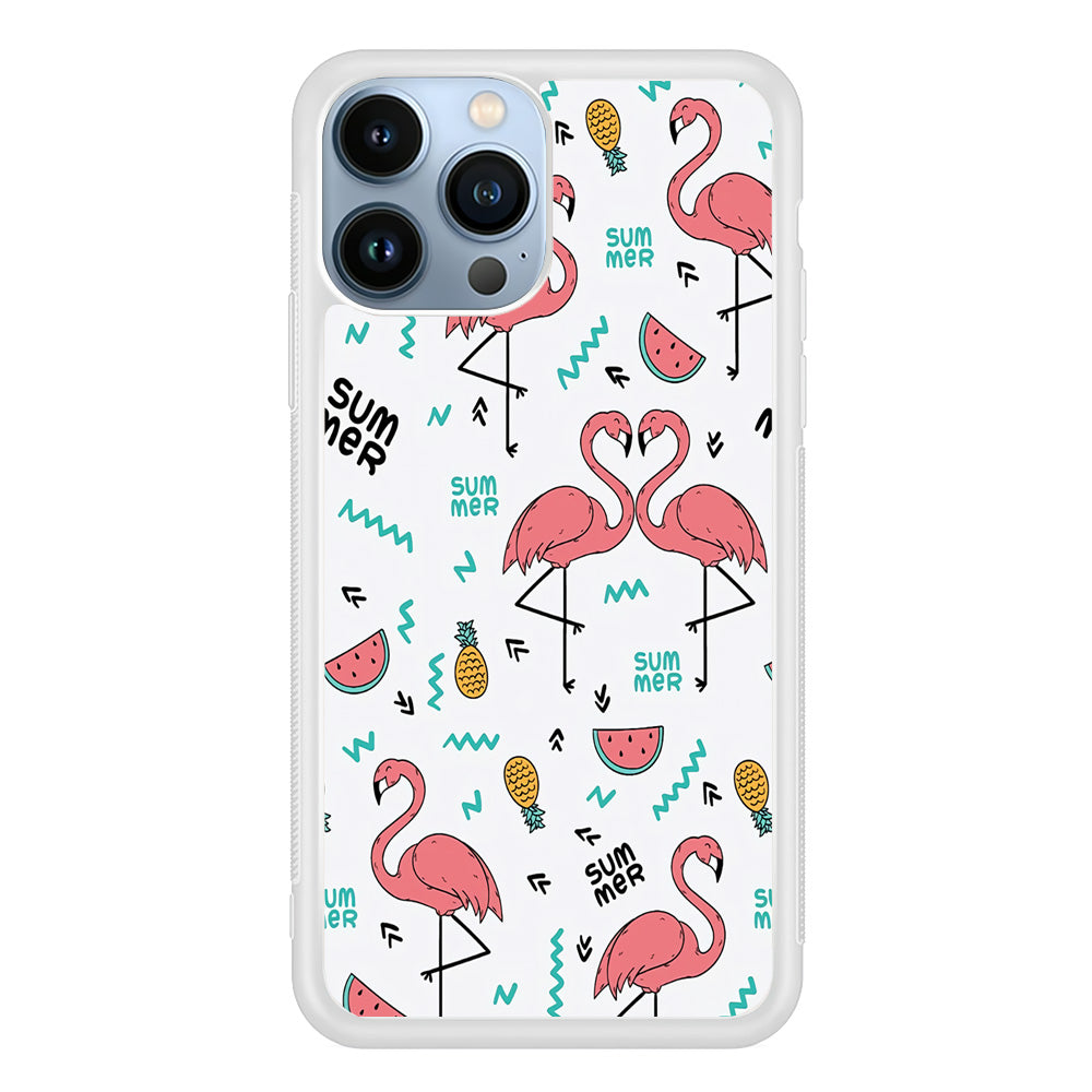 Flamingo Summer iPhone 14 Pro Max Case