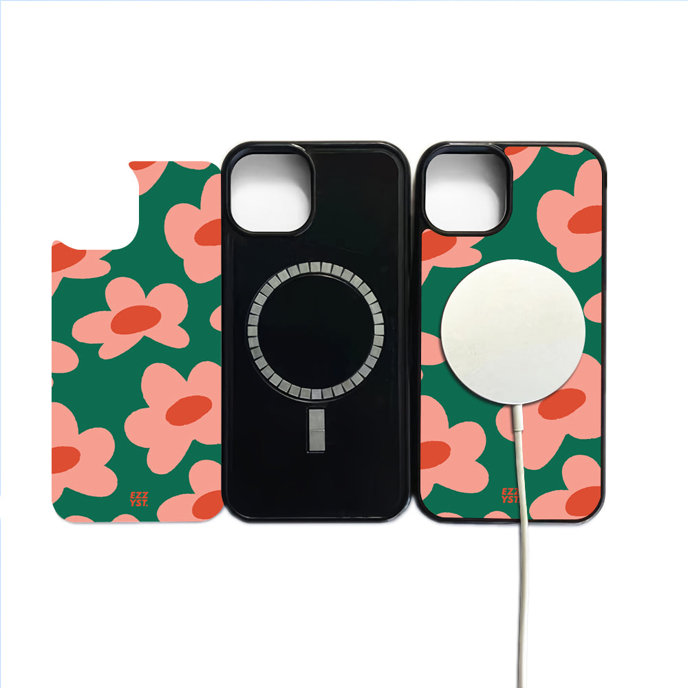 Flowers Blooming Light among Dark Green Magsafe iPhone Case