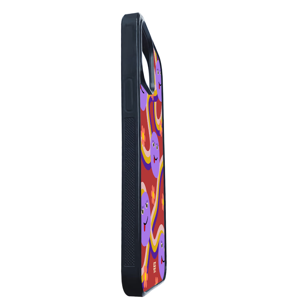 Flowing Rainbow The Moon and Blooming Flowers Magsafe iPhone Case