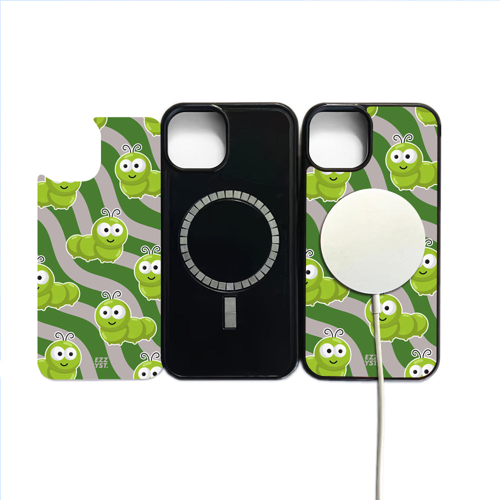 Funny Bugs Fat Caterpillar Walks Magsafe iPhone Case