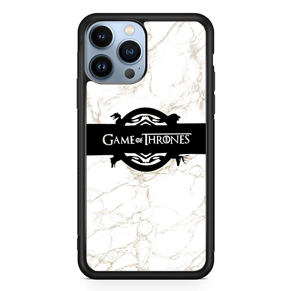 Game Of Thrones Logo White Marble iPhone 14 Pro Max Case
