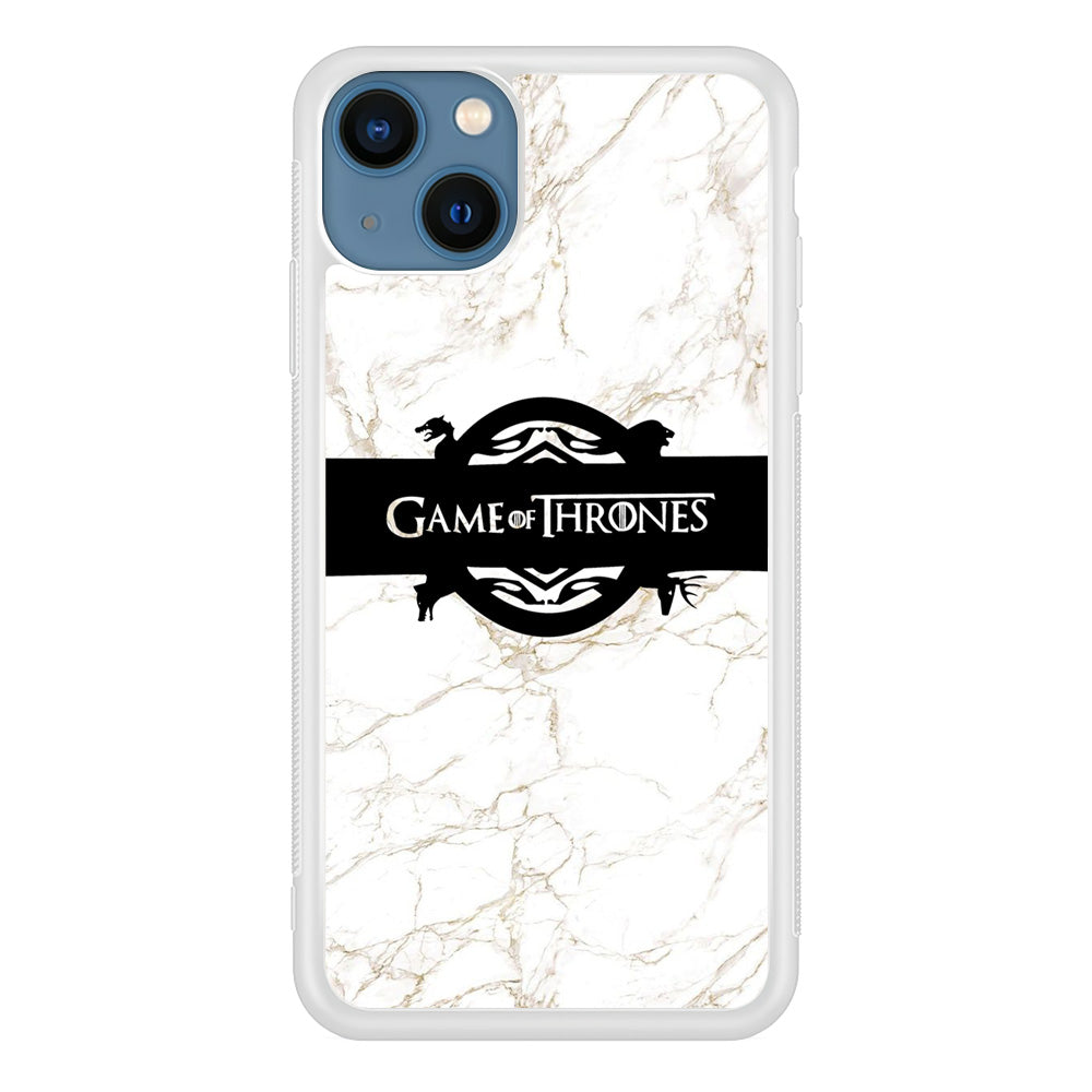 Game Of Thrones Logo White Marble iPhone 14 Plus Case