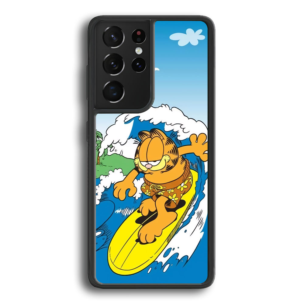 Garfield Surfing Samsung Galaxy S23 Ultra Case - Ezzystore