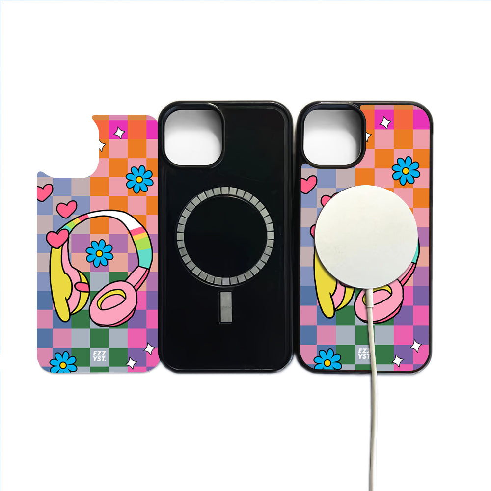 Genre of Rock Sticker Headset of Joy Magsafe iPhone Case