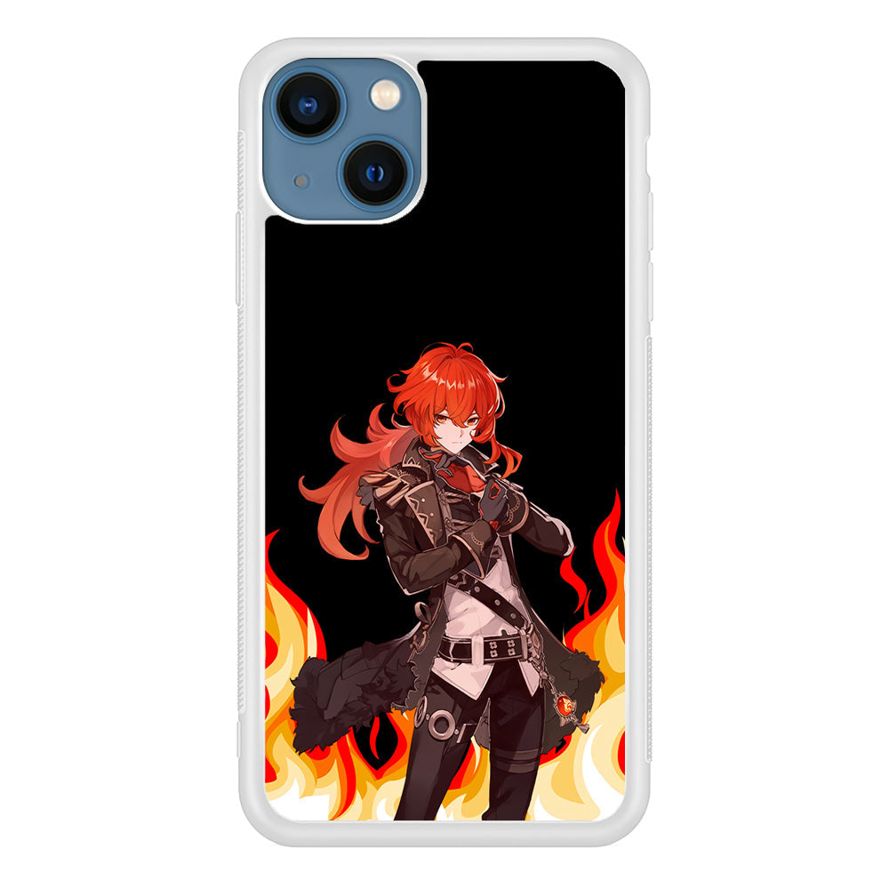 Genshin Impact Diluc Pyro Element iPhone 14 Plus Case