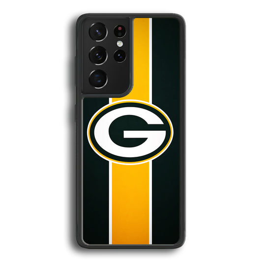 Green Bay Packers Yellow Stripe Samsung Galaxy S21 Ultra Case - Ezzystore