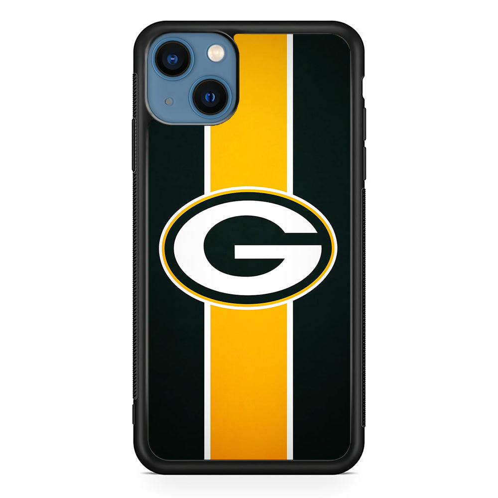 Green Bay Packers Yellow Stripe iPhone 14 Plus Case