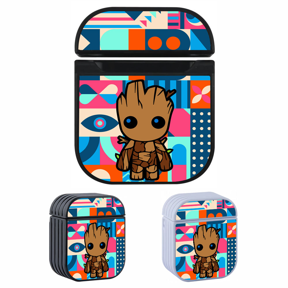 Groot Pattern Abstract Hard Plastic Case Cover For Apple Airpods