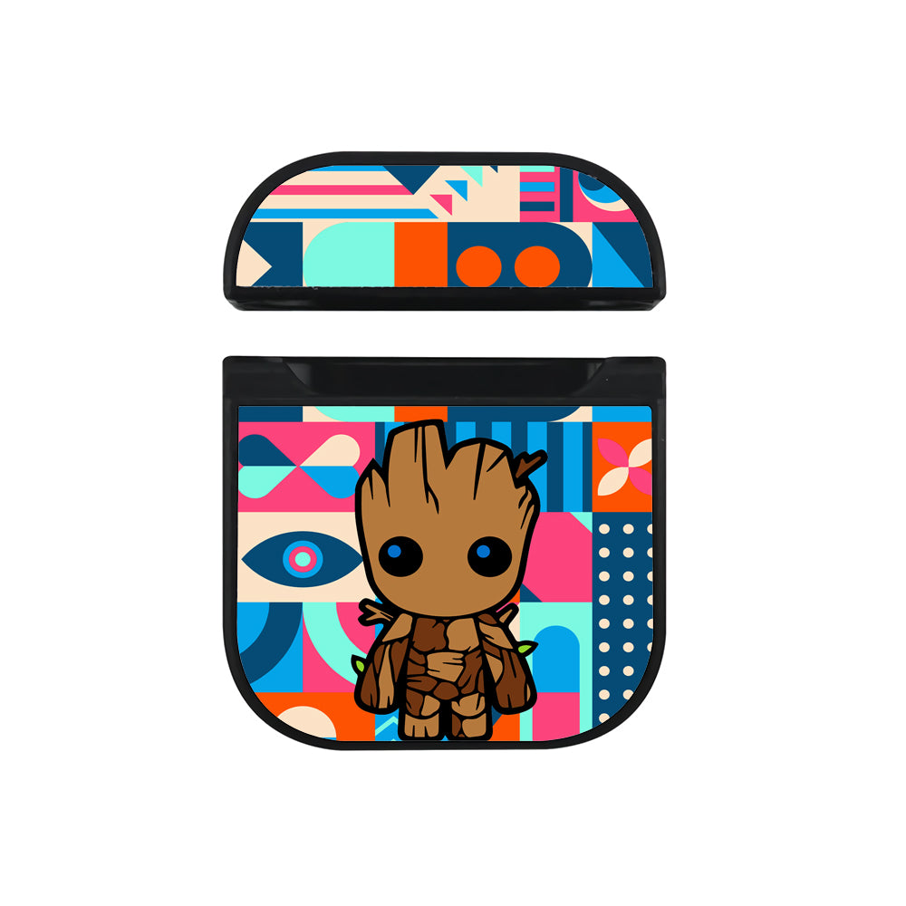 Groot Pattern Abstract Hard Plastic Case Cover For Apple Airpods