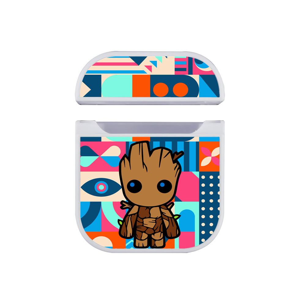 Groot Pattern Abstract Hard Plastic Case Cover For Apple Airpods