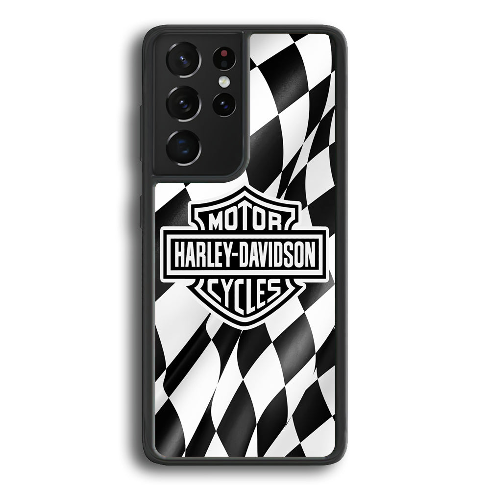Harley Davidson Race Flag Emblem Samsung Galaxy S22 Ultra Case - Ezzystore