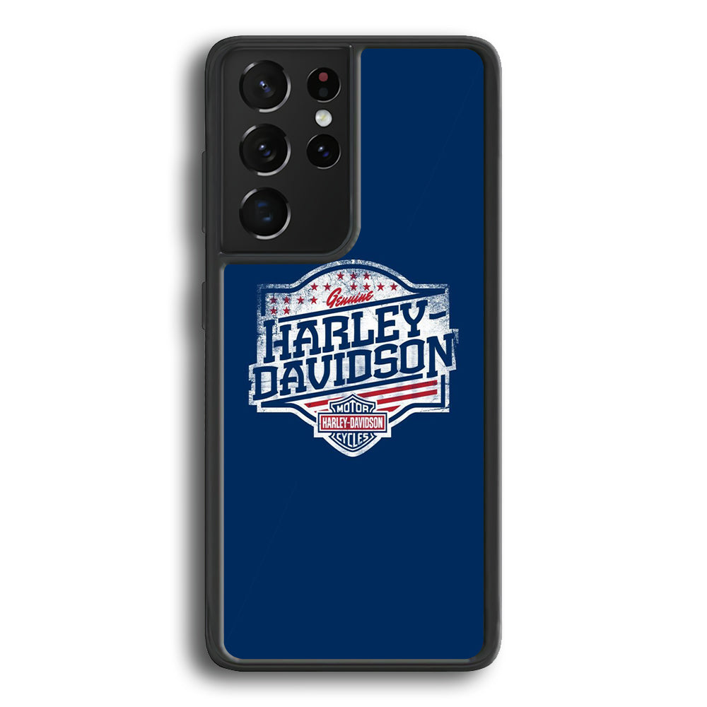 Harley Davidson Blue Flag Logo Samsung Galaxy S24 Ultra Case - Ezzystore