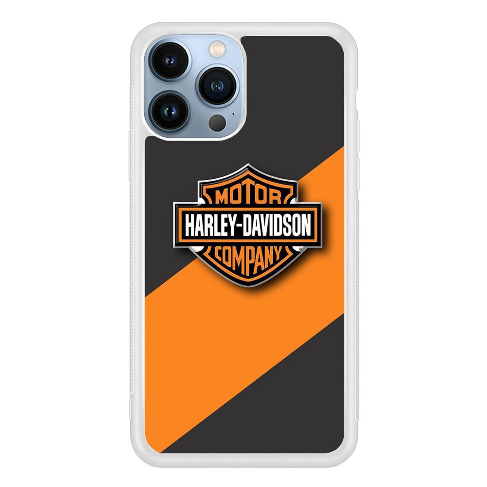 Harley Davidson Logo Stripe Yellow iPhone 14 Pro Case