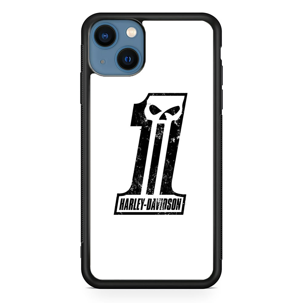 Harley Davidson White Number Skull iPhone 15 Case